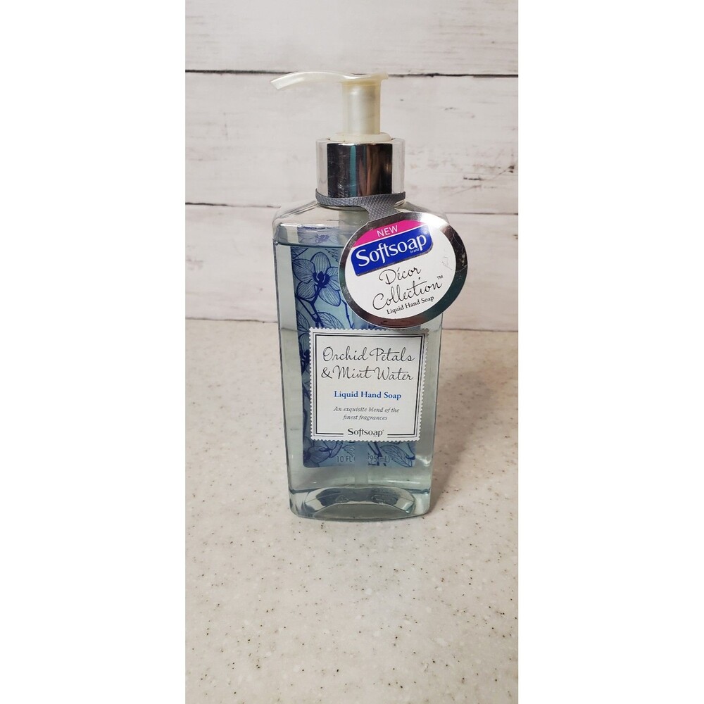 Rare HTF Softsoap Decor Collection Orchid Petals Mint Water Hand Soap Discontinu